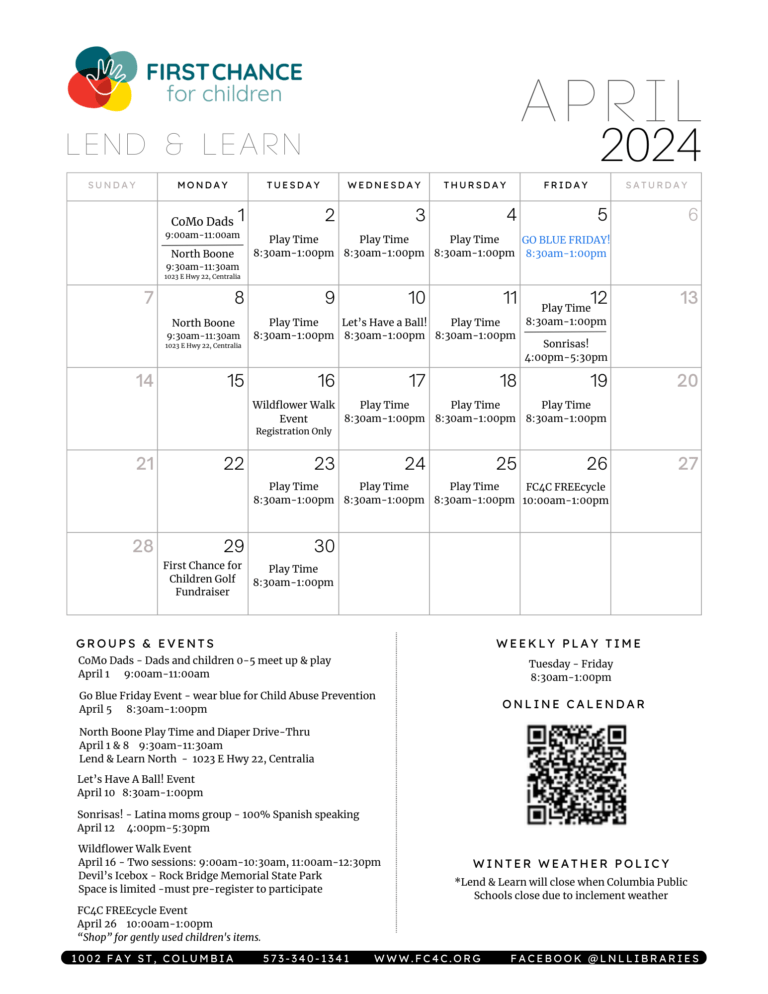 April 2024 events calendar